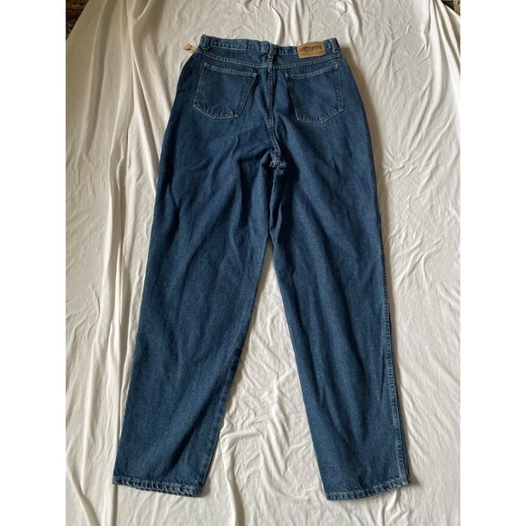 High-Waisted Mom 90s Blue Denim Size 18 Tall Jeans Straight Leg Womens - Picture 1 of 9